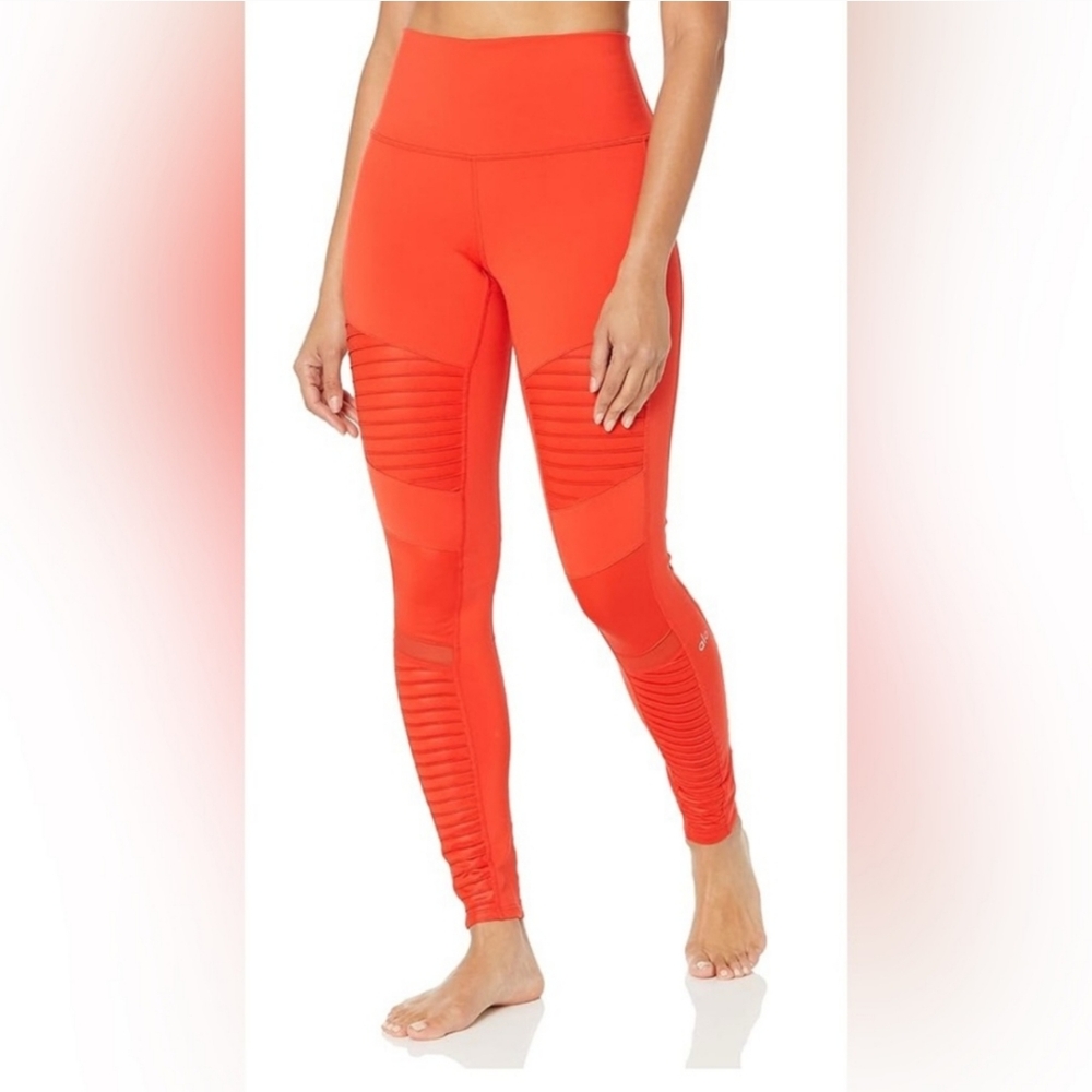 ALO Yoga High Waist Moto Leggings Size XS Cherry Pop